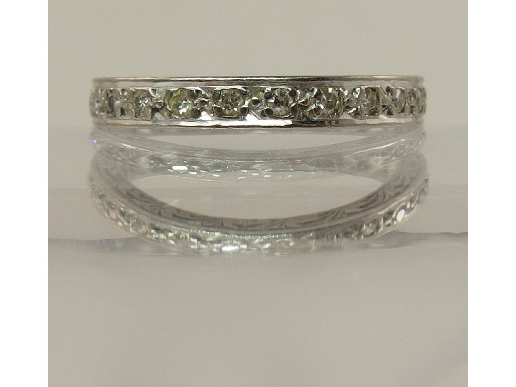 Appraisal: An ct white gold full diamond eternity ring finger size