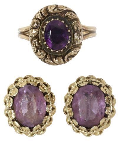 Appraisal: lot of Estate gold and amethyst jewelry including kt yellow