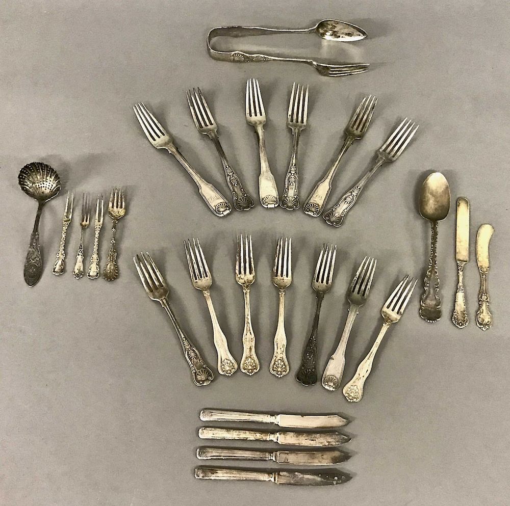 Appraisal: Silver Tableware Grouping Sterling silver English silver and silver plate