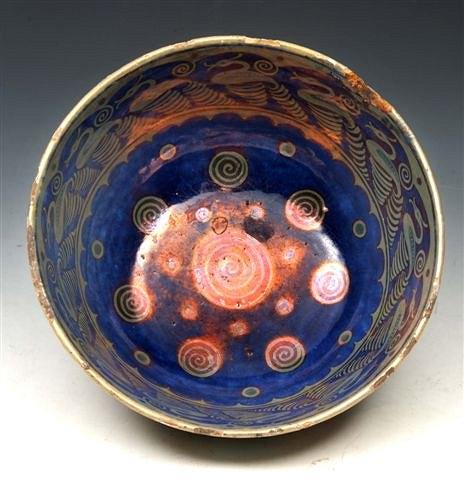 Appraisal: A WILLIAM DE MORGAN LUSTRE BOWL decorated by Fred Passenger