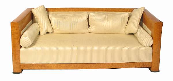 Appraisal: A Swedish Biedermeier birch sofa height in width ft in