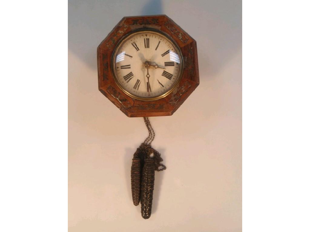 Appraisal: A Victorian rosewood wall clock of thirty-hour movement striking on