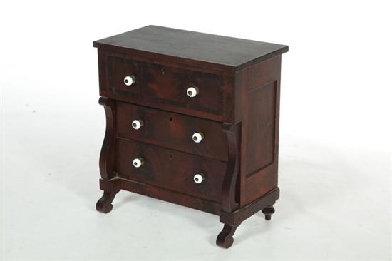 Appraisal: MINIATURE CHEST OF DRAWERS American nd quarter- th century poplar