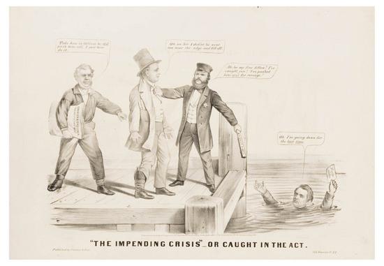 Appraisal: CIVIL WAR - Caricatures Group of four three depicting Jefferson