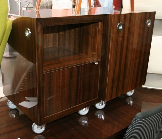 Appraisal: A pair of walnut veneered side cabinets