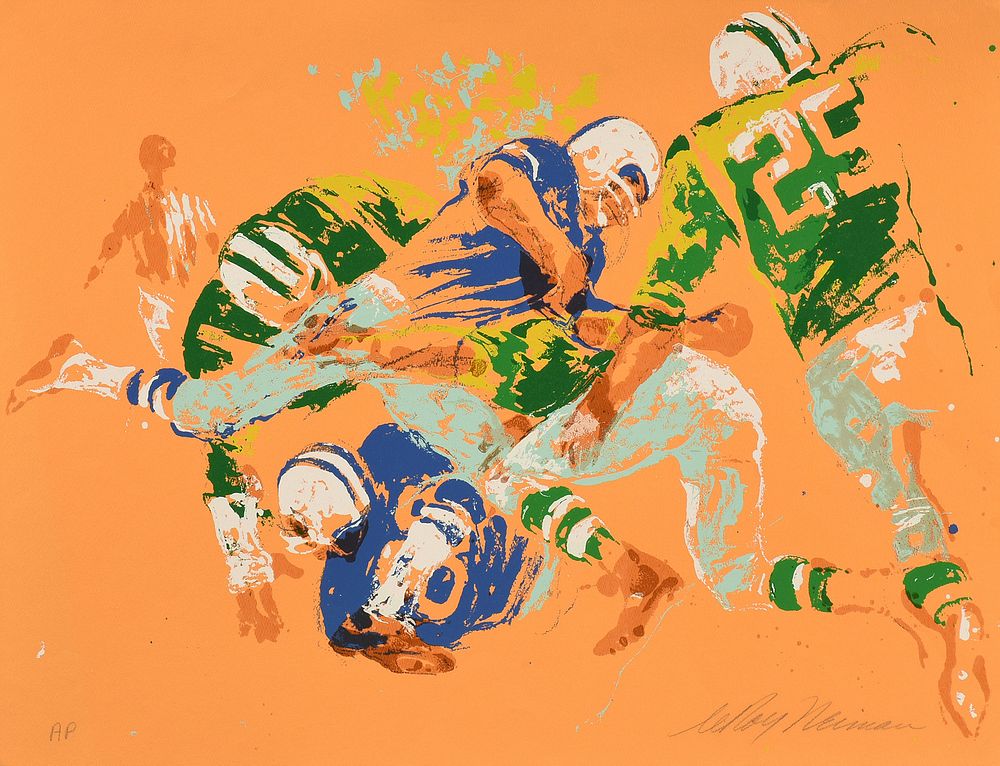 Appraisal: LEROY NEIMAN American - A PRINT Orange Football CIRCA LEROY