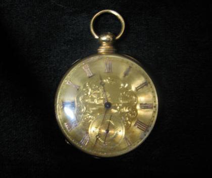 Appraisal: karat yellow gold pocketwatch circa Train conductor's pocketwatch in karat