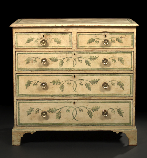 Appraisal: Victorian Polychromed Pine Chest third quarter th century the rectangular