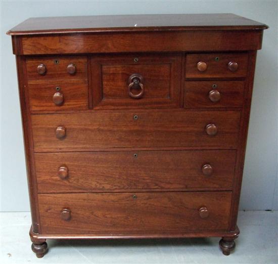 Appraisal: Victorian mahogany chest of four short and three long graduated