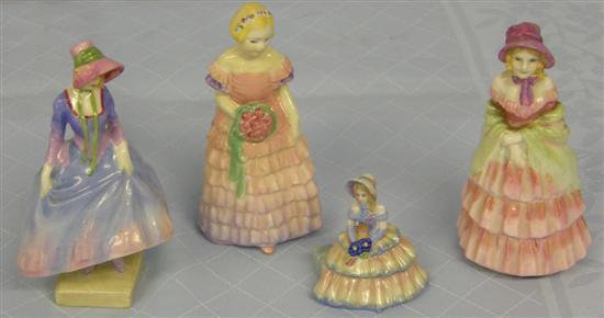 Appraisal: Four Royal Doulton figures Pantalettes M Victorian Lady M Bridesmaid