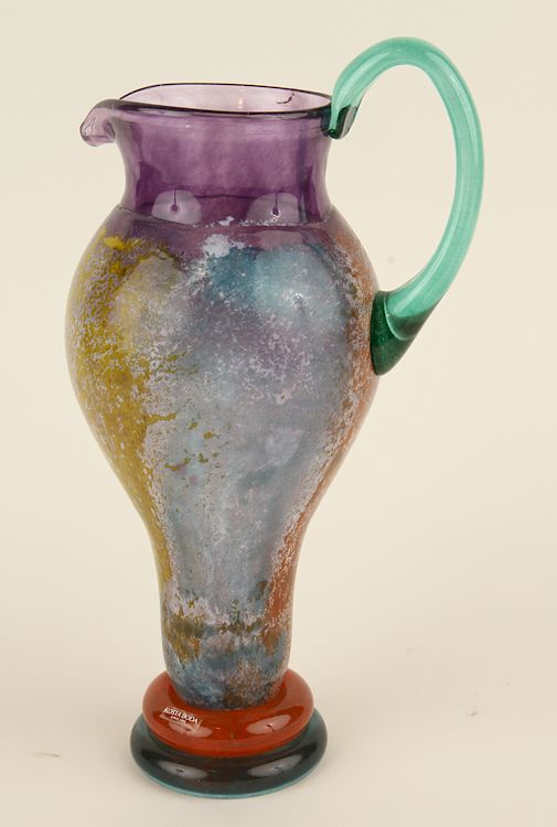 Appraisal: SWEDISH KOSTA BODA ART GLASS PITCHER SIGNED A Swedish Kosta