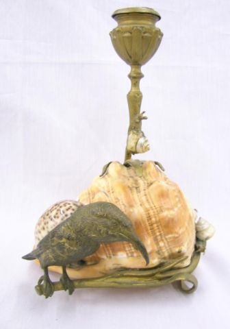 Appraisal: Unique Art Nouveau figural single candlestick holder made of sea