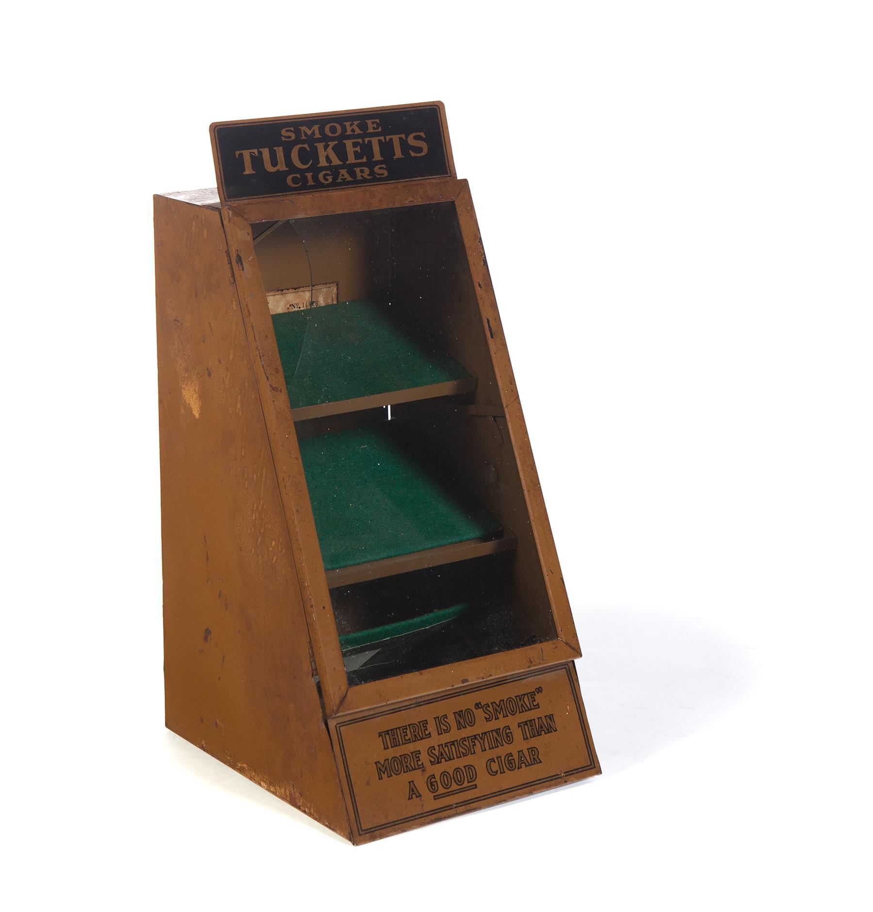 Appraisal: TUCKETT'S CIGARS DISPLAY CASE American th century Metal countertop display