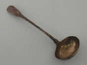 Appraisal: A George III silver Fiddle Thread and Shell soup ladle