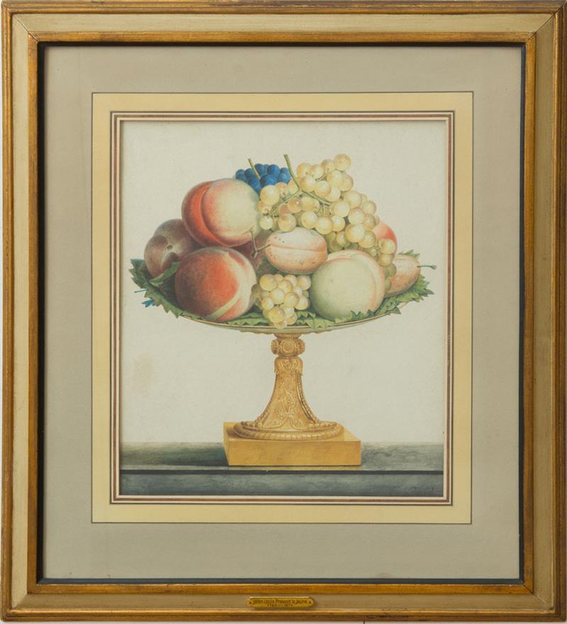 Appraisal: JEAN-LOUIS PR VOST II c -c STILL LIFE WITH GRAPES