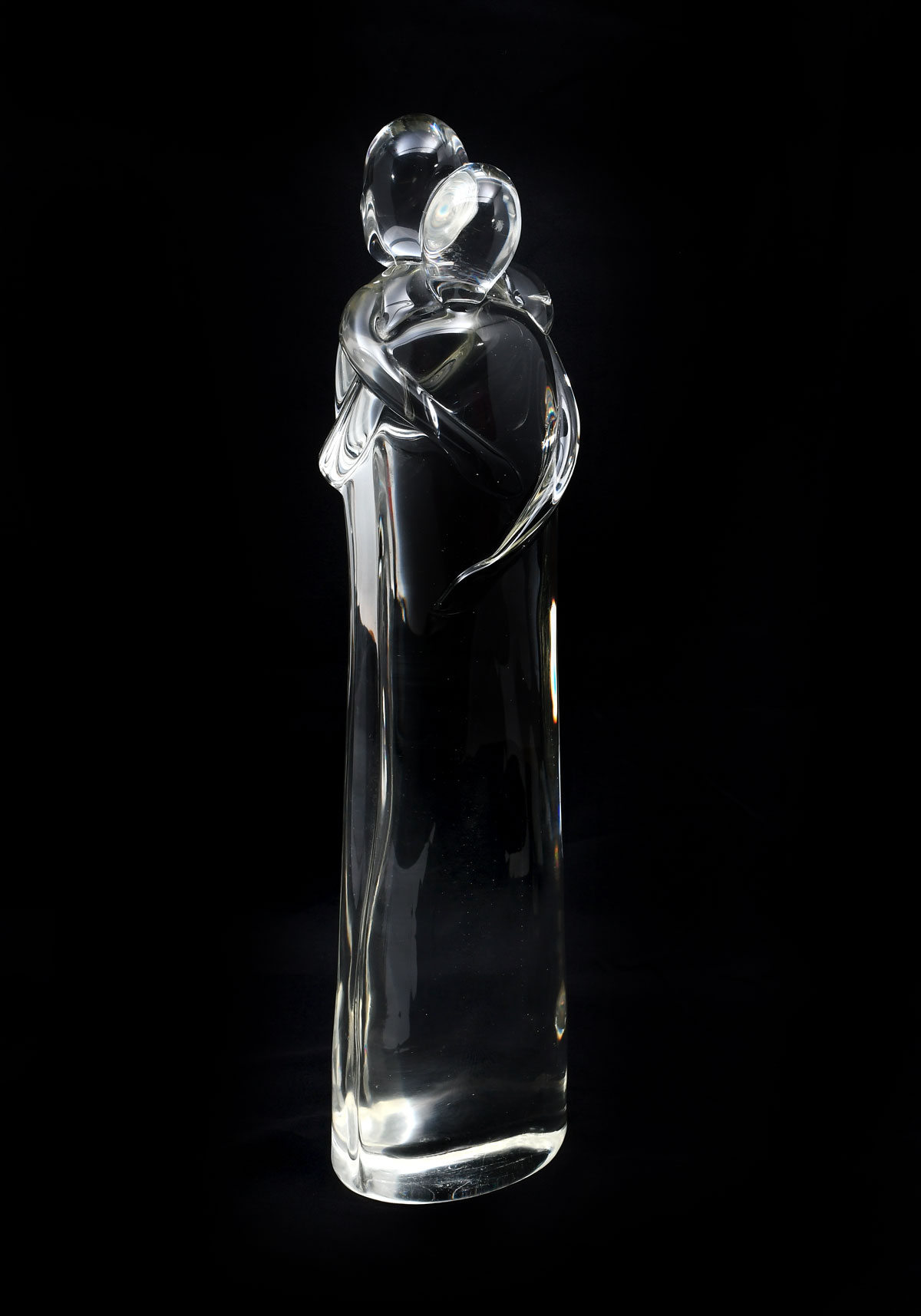 Appraisal: ELIO RAFFAELLI MURANO LOVERS EMBRACE GLASS SCULPTURE Etched signature at