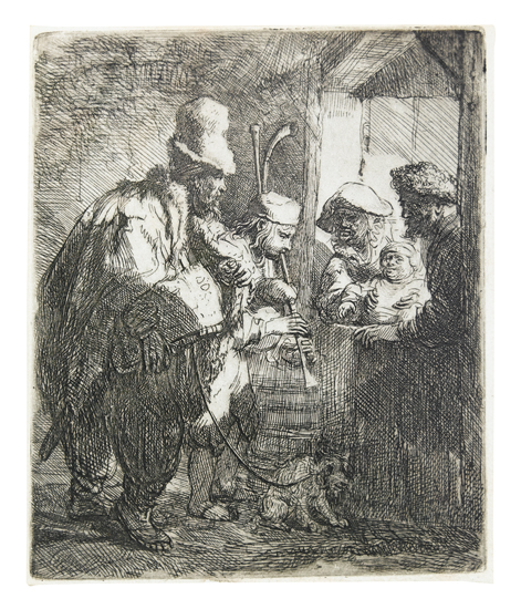 Appraisal: REMBRANDT VAN RIJN The Strolling Musicians Etching circa x mm