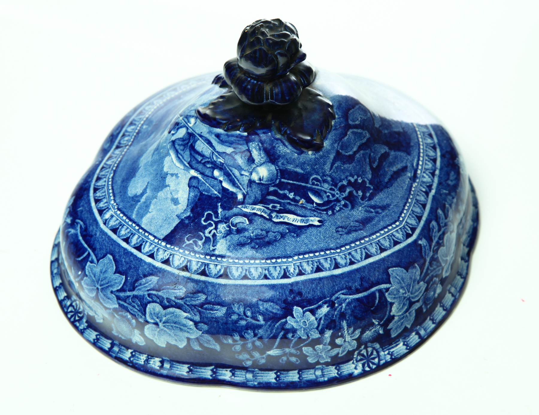 Appraisal: HISTORICAL BLUE STAFFORDSHIRE TUREEN LID England nd quarter- th century