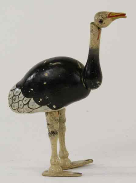 Appraisal: SCHOENHUT OSTRICH Glass eyes amusing jointed animal painted in black