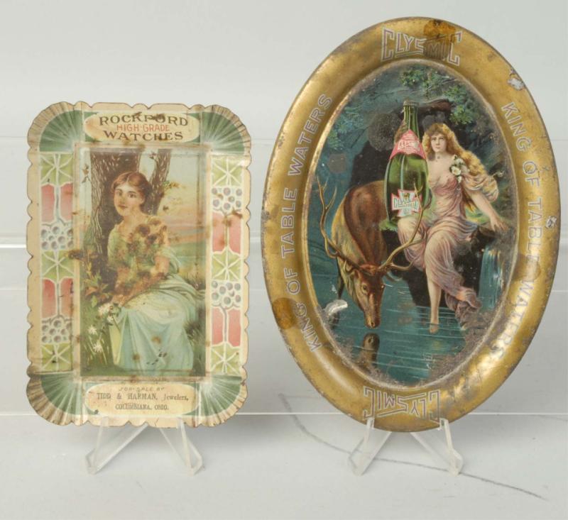 Appraisal: This lot includes trays advertising Clysmic Table Water and Rockford