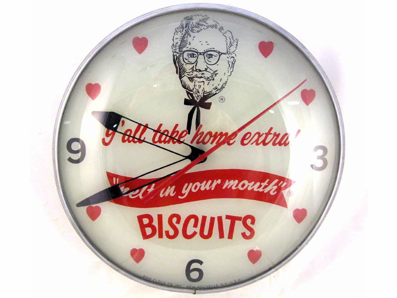 Appraisal: Kentucky Fried Chicken Round Face Clock Round face clock with