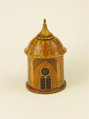 Appraisal: An early th century painted caddy in the form of