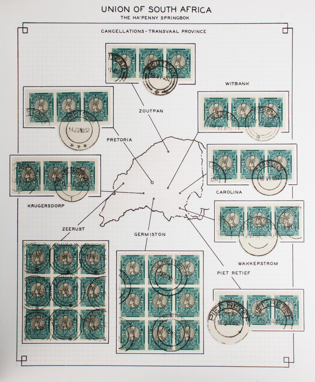 Appraisal: Collection of South Africa Springbok stamps Award-winning specialized collection Ha'Penny