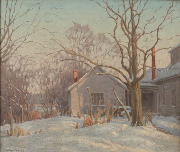 Appraisal: George Andrew Mock American - Late Afternoon winter landscape oil