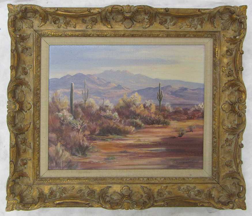 Appraisal: GREGORY POOLE OIL ON CANVAS Arizona th century Desert Landscape