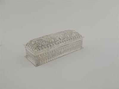 Appraisal: A late Victorian embossed dressing table box oblong with crimped