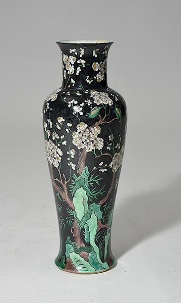 Appraisal: Famille Noire Vase Chinese porcelain Famille Noire vase late th