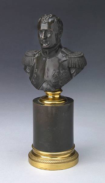 Appraisal: A French gilt and patinated bronze bust of Napoleon late