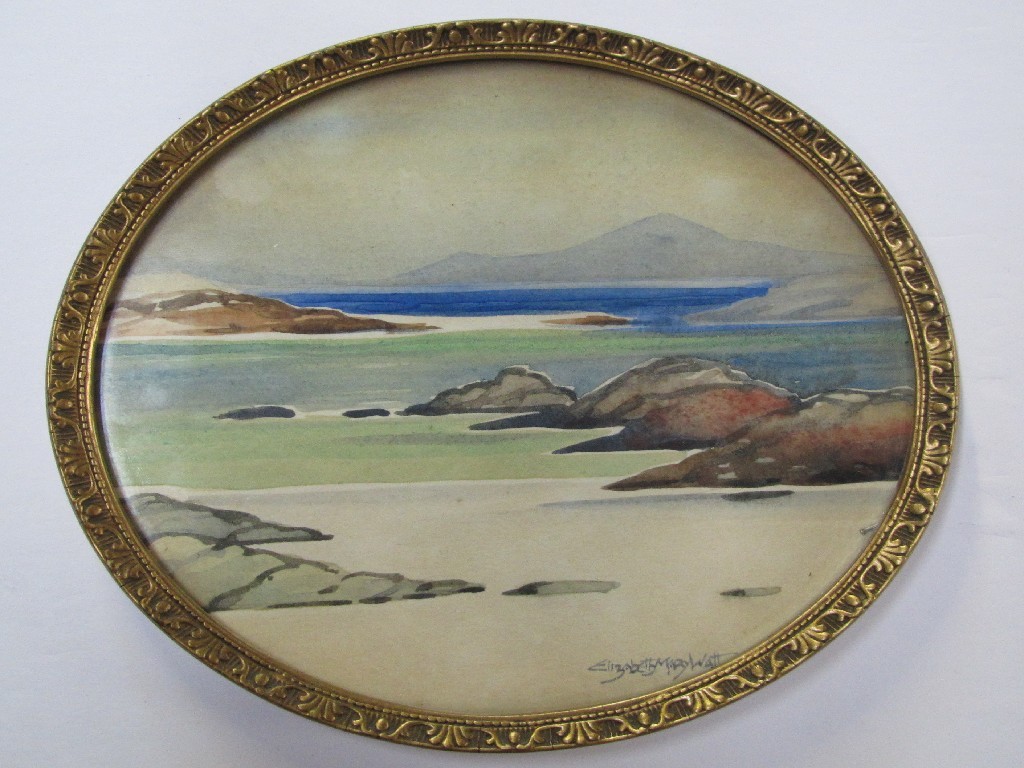 Appraisal: ELIZABETH MARY WATT - IONA Watercolour pair circular both signed