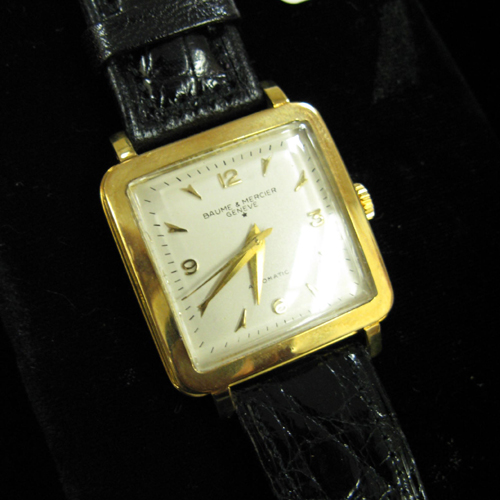 Appraisal: MAN'S VINTAGE WRISTWATCH Baume Mercier with jewel self-winding Baume Mercier