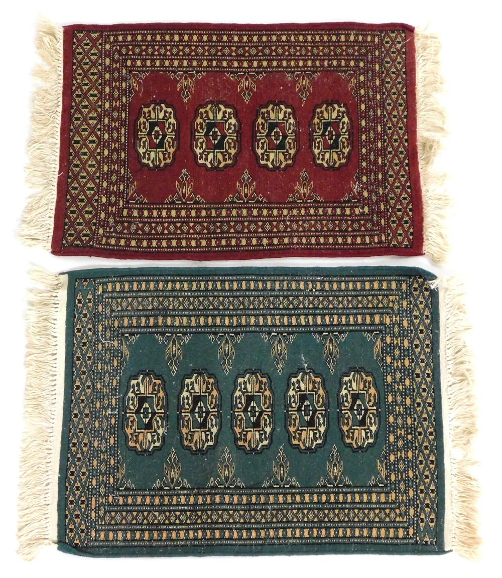 Appraisal: RUGS Two tekke bokhara table or dresser mats both '