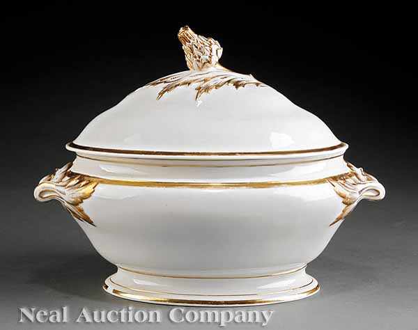 Appraisal: A Paris Porcelain Gilt-Decorated Soup Tureen th c oval body