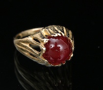 Appraisal: An Interesting Carnelian Gold Ring A k yellow gold contemporary