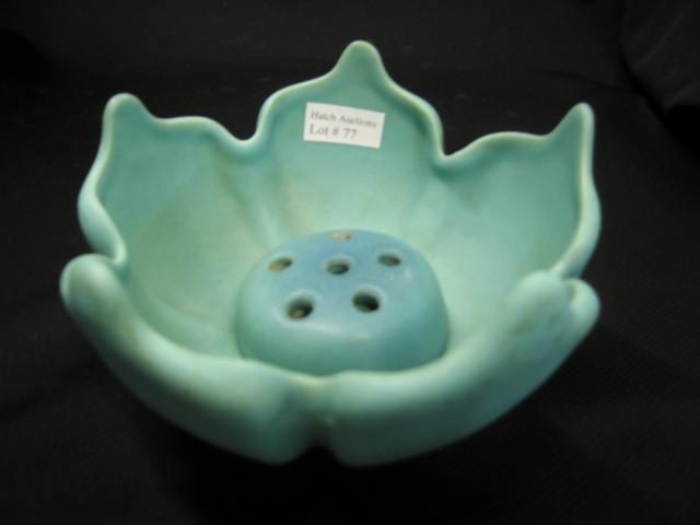 Appraisal: Van Briggle Art Pottery Vase with flower frog floraform turquoise