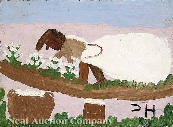 Appraisal: Clementine Hunter American Louisiana - Picking Cotton oil on board