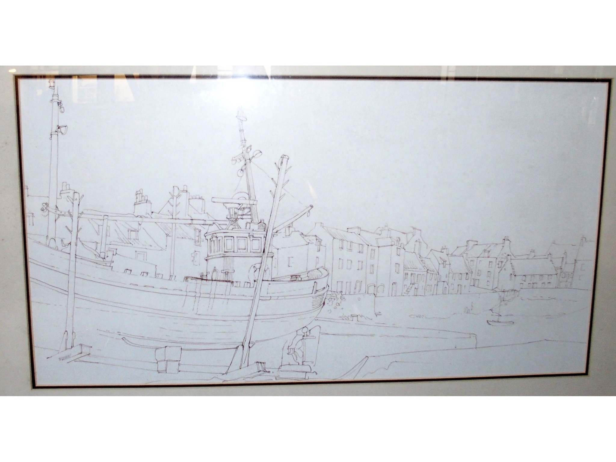 Appraisal: SCOTTISH SCHOOL th Century Trawler in dry dock signed Birnie