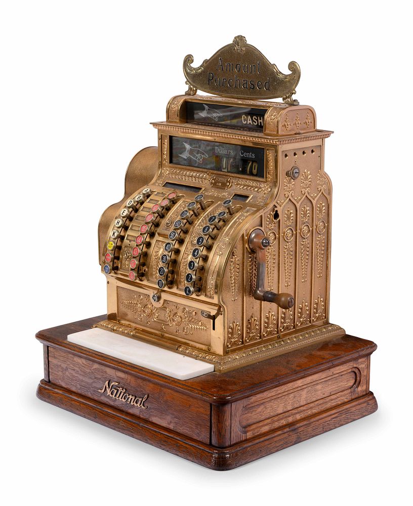 Appraisal: A National Brass Cash Register Model No A National Brass