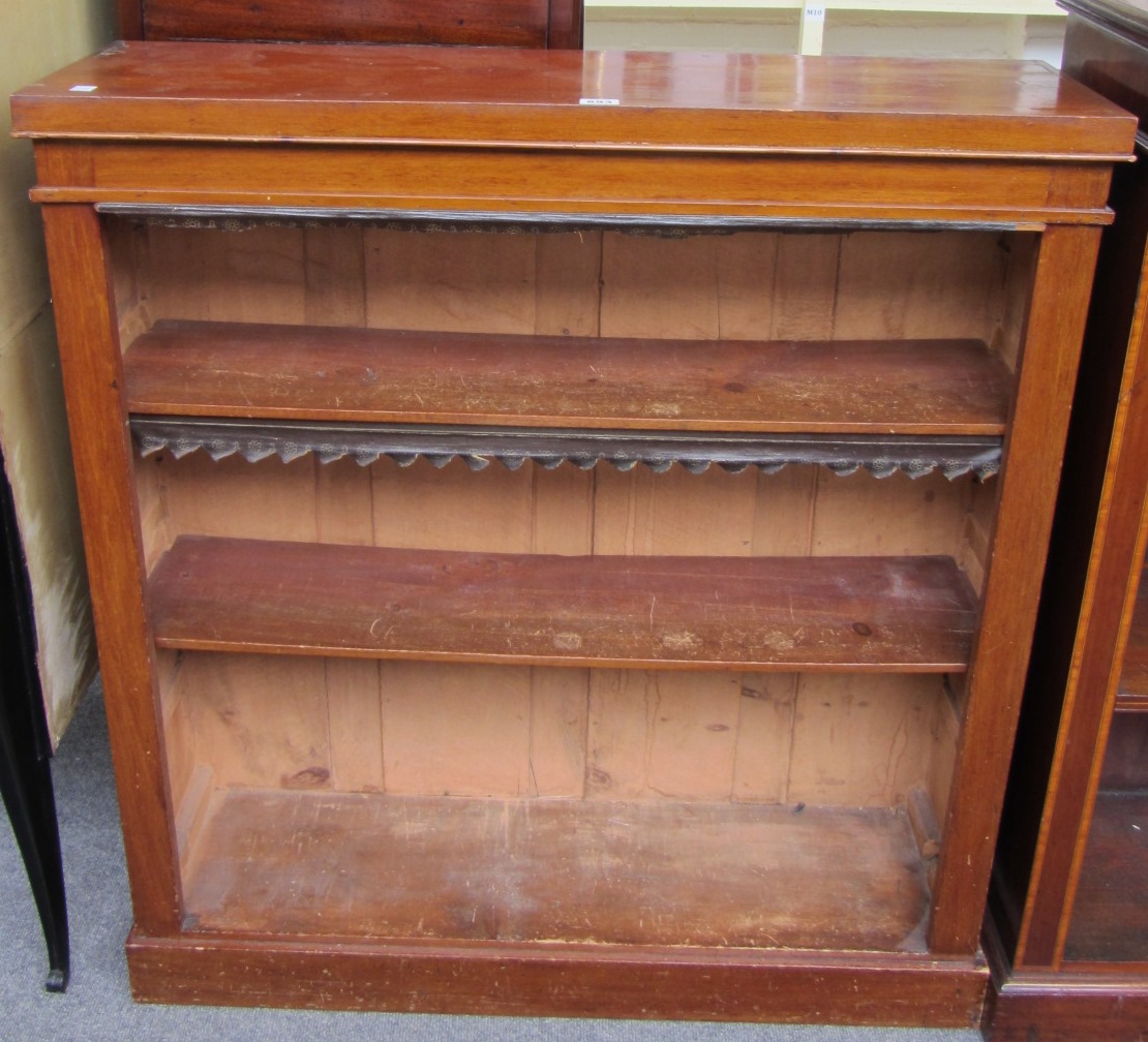 Appraisal: A th century mahogany floor standing open two tier bookcase