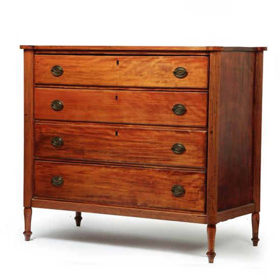 Appraisal: SHERATON CHEST OF DRAWERS New England possibly Maine - birch