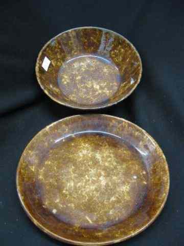 Appraisal: pcs Bennington Type Pottery '' bowl '' plate