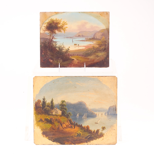 Appraisal: Two American th c Hudson River School paintings oil on