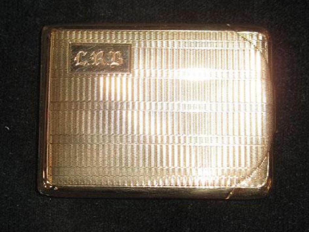 Appraisal: A CT YELLOW GOLD SMALL CARD CASE engine turned and