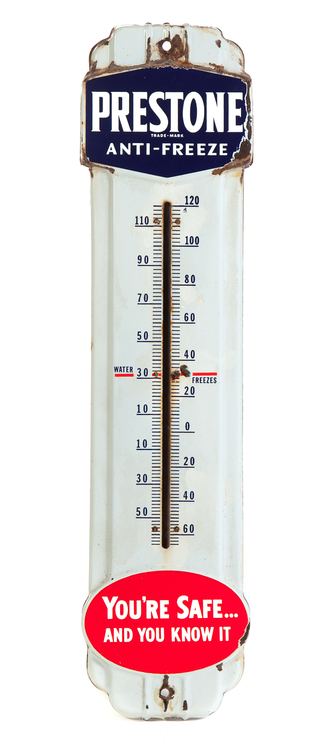 Appraisal: TWO THERMOMETERS AND GASOLINE PRICE CHART American mid th century