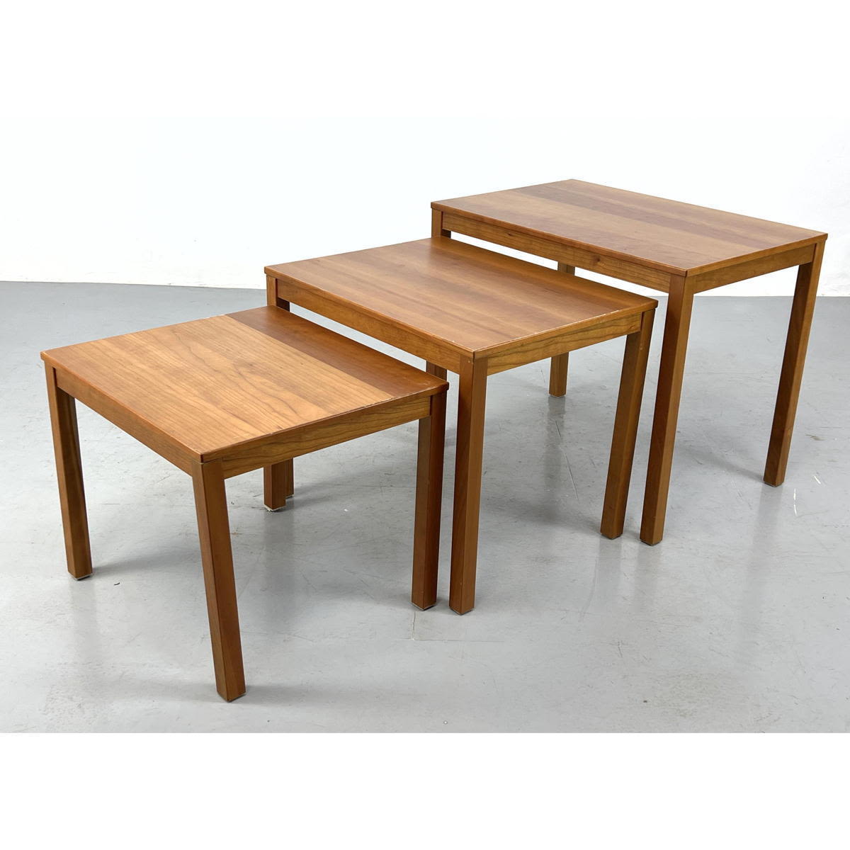 Appraisal: Bent Silberg Danish Modern Teak Nesting Tables Dimensions H inches