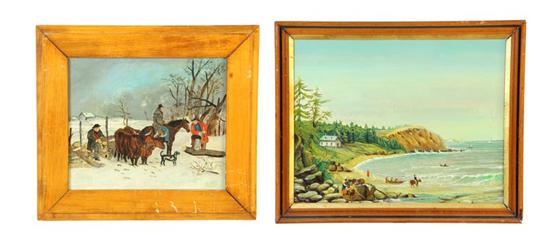 Appraisal: TWO LANDSCAPES AMERICAN LATE TH-EARLY TH CENTURY Oil on canvas