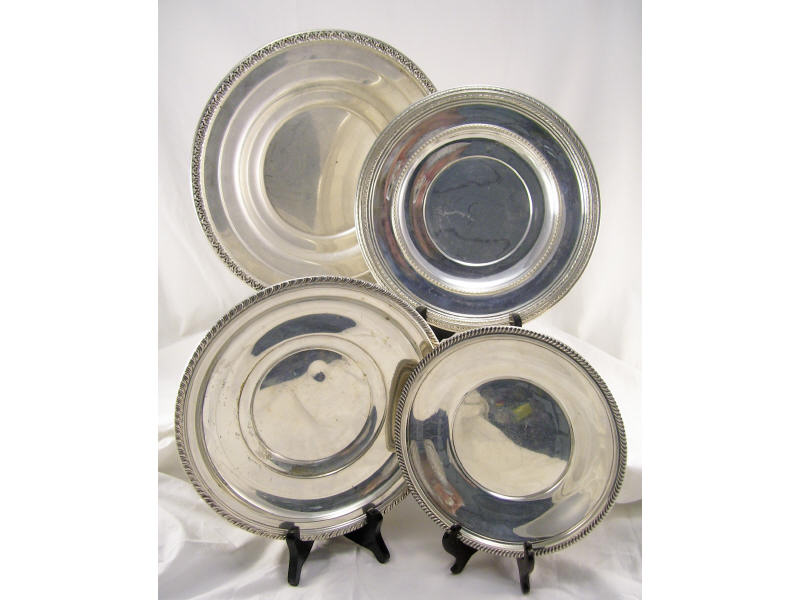 Appraisal: - Various Sterling Round Trays Includes - Shell edge design